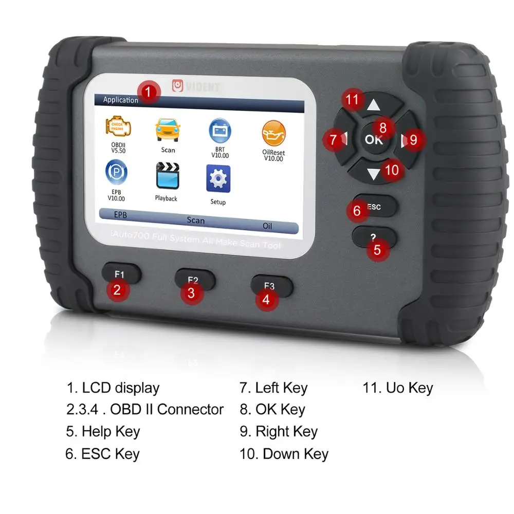 Vident iAuto700 OBDII профессиональный иммобилайзер все системы диагностический инструмент для сброса масла службы EPB сброс Конфигурации батареи