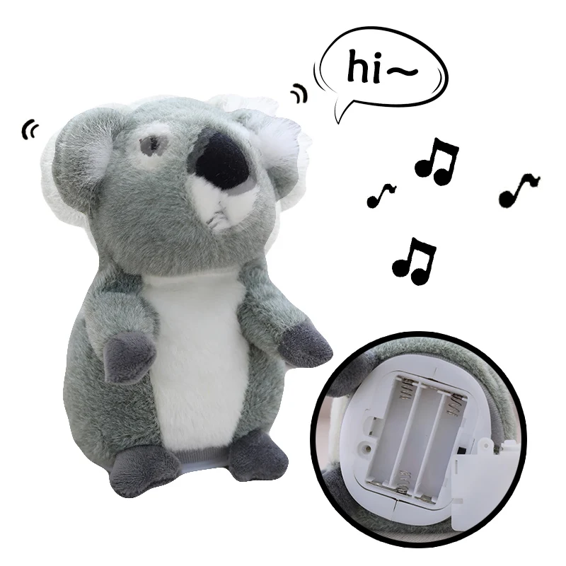 

18cm Learning to speak, nodding and singing, koala doll recording and rereading plush toys for children's birthday