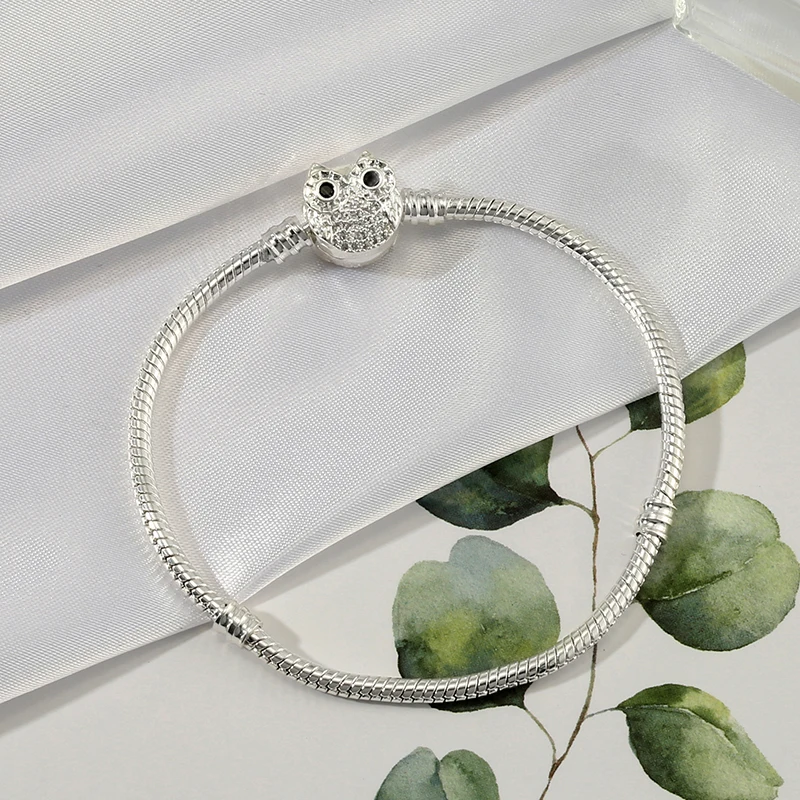 Cubic Zirconia Owl Snake Bone Bracelets Fit Original Beaded Bracelet DIY Boy Girls Charm Bangle Child Jewelry