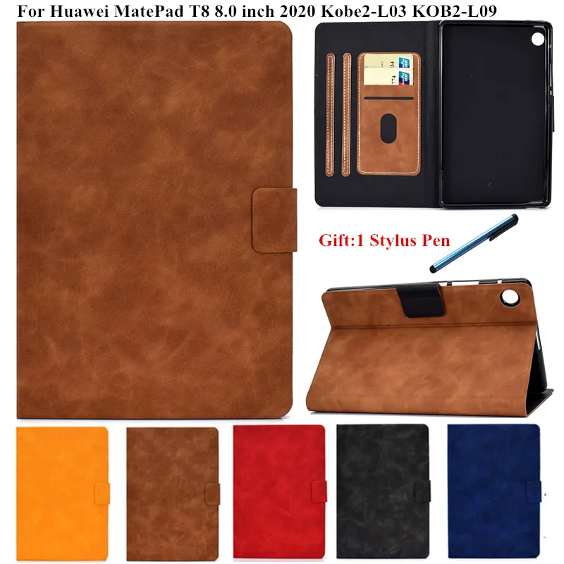 

For Huawei MatePad T8 Case PU Leather Flip Stand Tablet Cover Funda for Huawei Mate Pad T8 Case Kobe2-L09 Kobe2-L03 Tablet Cover