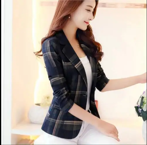Biazer feminino, новая мода, осень и зима, маленький костюм, куртка, женский, для путешествий, классический, британский стиль, в клетку, с длинными рукавами, пальто, E899