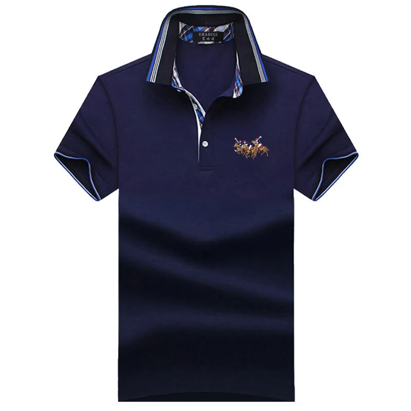 Royal Blue SHABIQI Классическая брендовая мужская рубашка Поло рубашка поло с коротким рукавом дизайнерская рубашка поло размера плюс 6XL 7XL 8XL 9XL 10XL - Цвет: Royal Blue