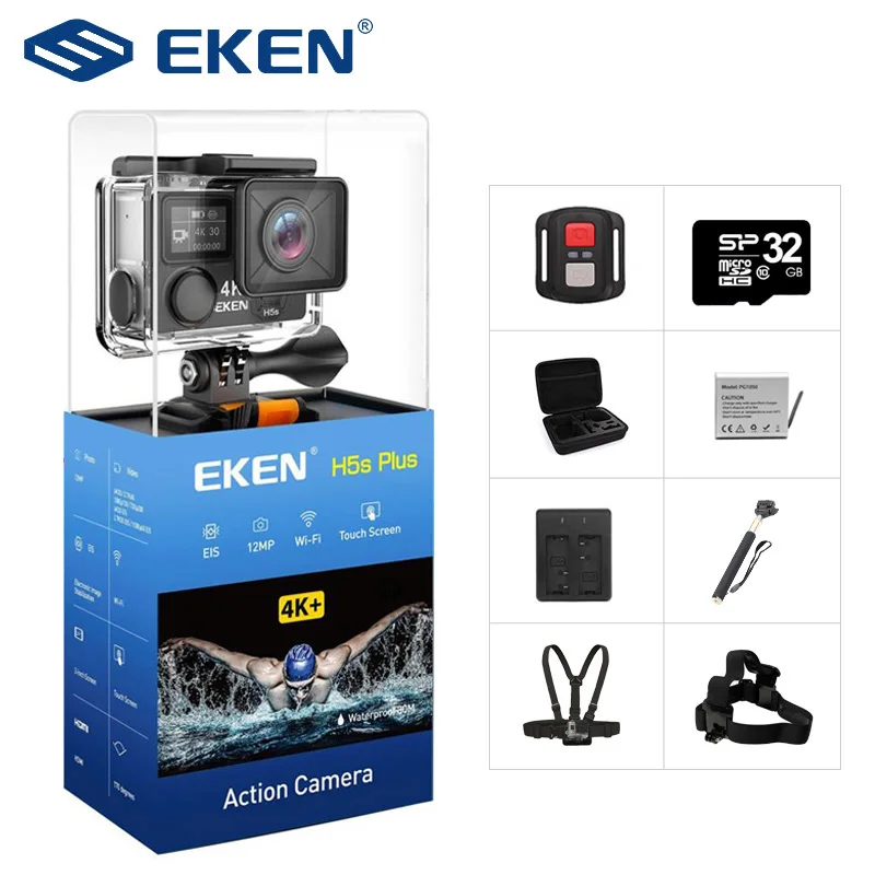 

Sports Camera EKEN H5S Plus Wifi HD 4K 30fps EIS with Ambarella A12 chip inside 30m waterproof 2.0' touch Screen Action Camera