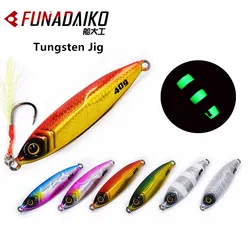 FUNADAIKO Best 24g 32g 40g 60g Slow Metal jigging Lures Luminous Fishing Bait Lure Tungsten Jig Fish Fishing Saltwater Lure