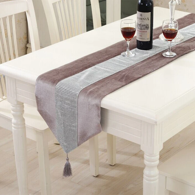 Современный Настольный фланелевый стол со стразами свадебные бегуны