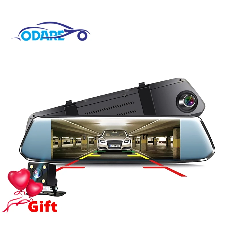 Odare Car DVR Camera Dual Lens 7.0 inch Full HD 1080P Dashcam Rearview Mirror Video Recorder Registrator Car Cam Dash Cam