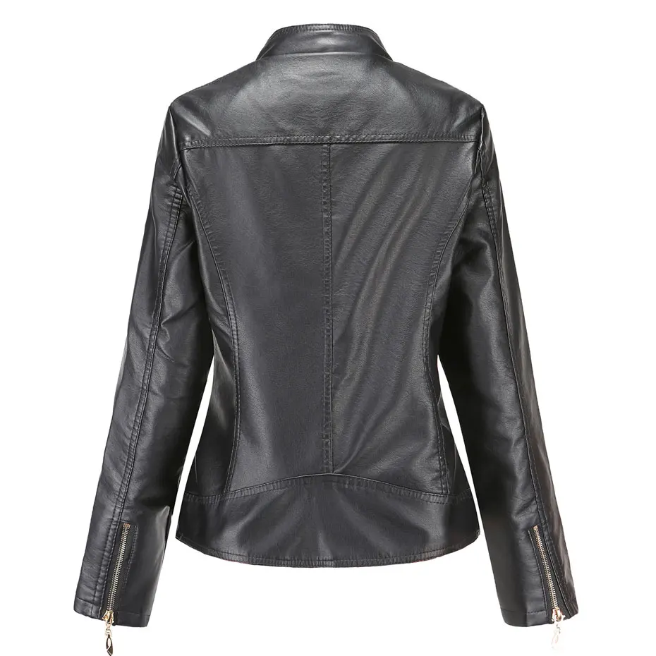 Стеганая Кожаная Куртка женская черная и коричневая куртка из искусственной кожи пальто на молнии chaqueta Блейзер PU панк Джек cuir femme casaco