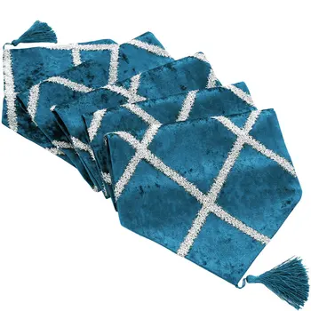 

Fashion Party Velvet Table Runner Modern Flocking Flannel Tassel Pendant Banquet Table Runner TV Cabinet Tufted Cover Cloth