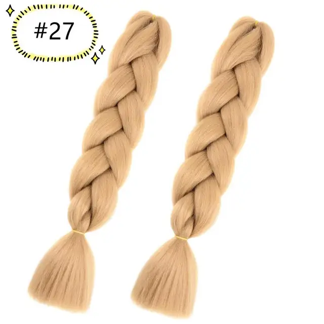 Jumbo Braiding Hair Extensions Kanekalon Braiding Hair 24 Inch Ombre Multiple Tone Colored Synthetic Hair for Women 27