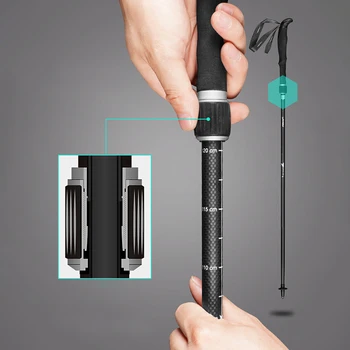 

Travel Trekking Pole Outdoor Ultralight Folding Adjustable Carbon Fiber