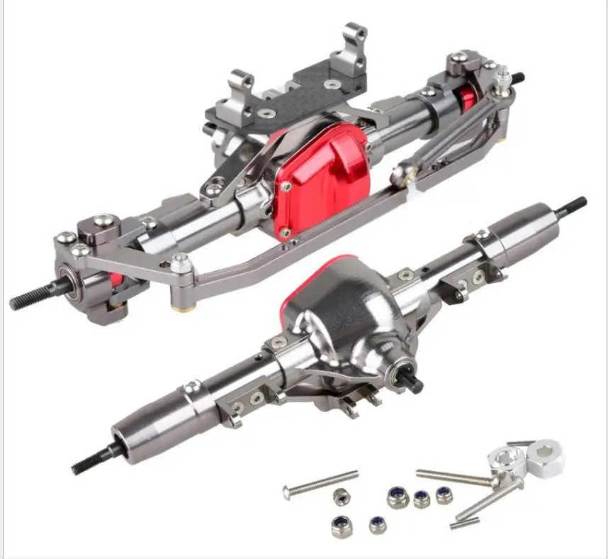 

Rc Car Complete Alloy Front and Rear Axle with Arm CNC Machined for 1:10 Rc Crawler AXIAL SCX10 RC4WD Simulated Climbing Car