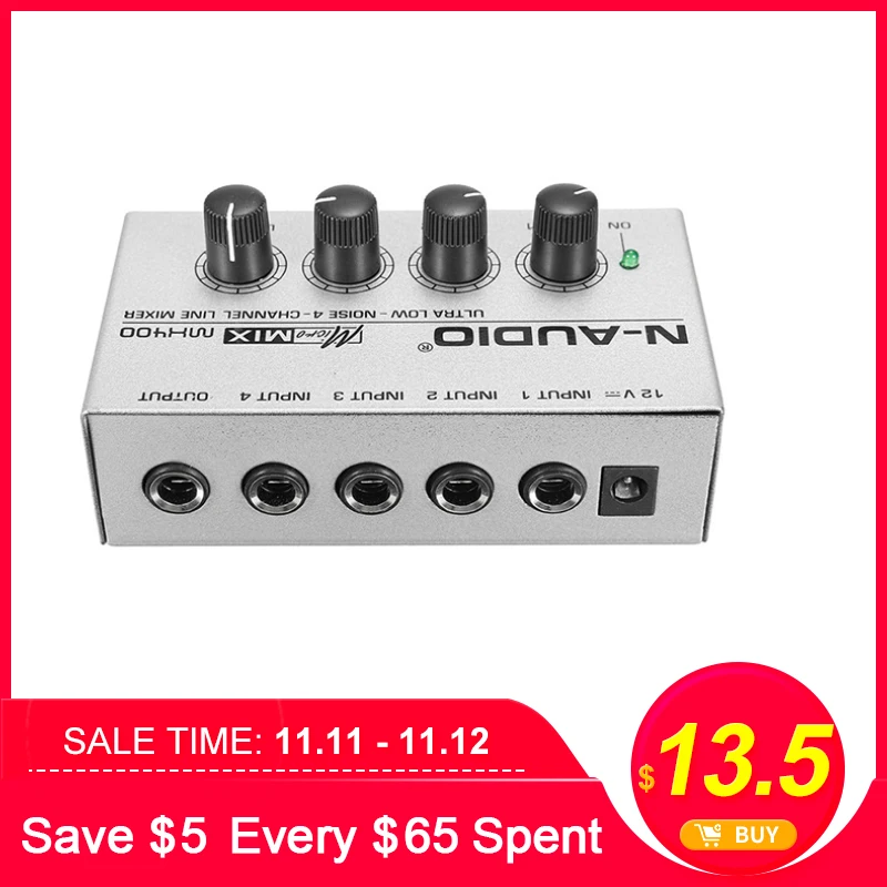 Billig LEORY 12V Ultra compack 4 Kanal Musik Mischen Audio Sound Mixer DJ Konsole DJ Mezclador Für Audio PC karaoke Professionelle