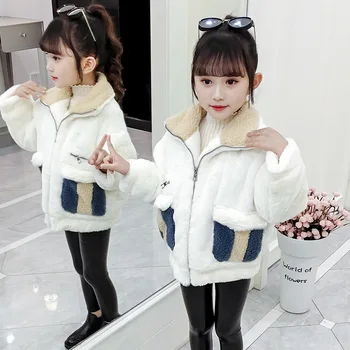 

2019 girl baby solf Fur Winter Coat Kids Girls Cashmere Thick Warm Coats Jackets Children Clothes Overwear