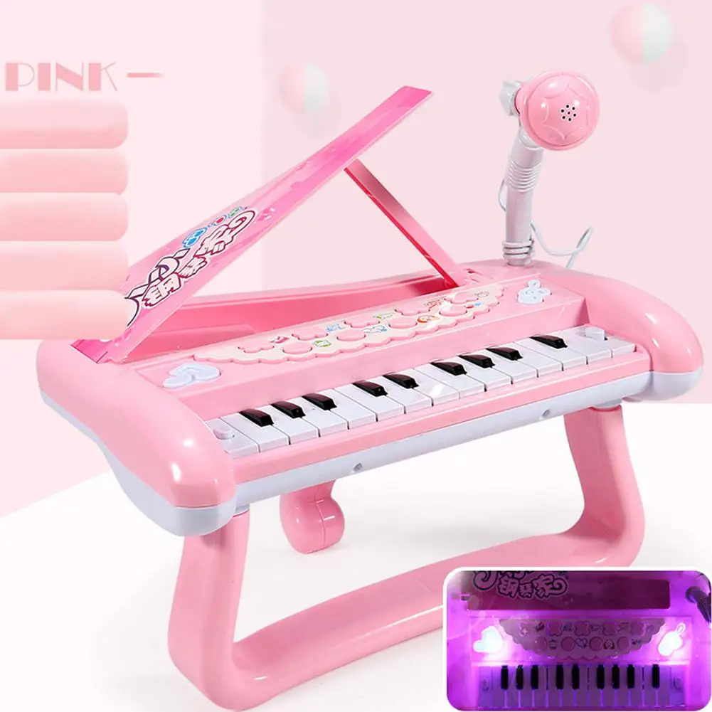 Pink Kuulee детей многофункциональная клавиатура ударная с микрофоном мундштук ребенка раннего возраста инструмент - Цвет: Pink