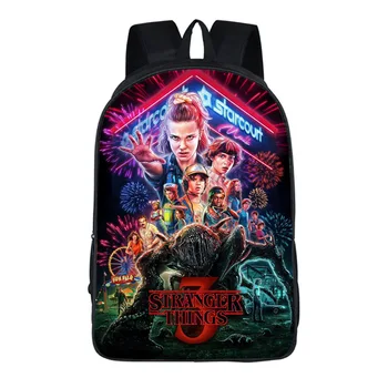 

Stranger Things 3 Multifunction Charge School Bags Students Boys Girls Rucksack Laptop Backpack for Teenagers Travel Bags