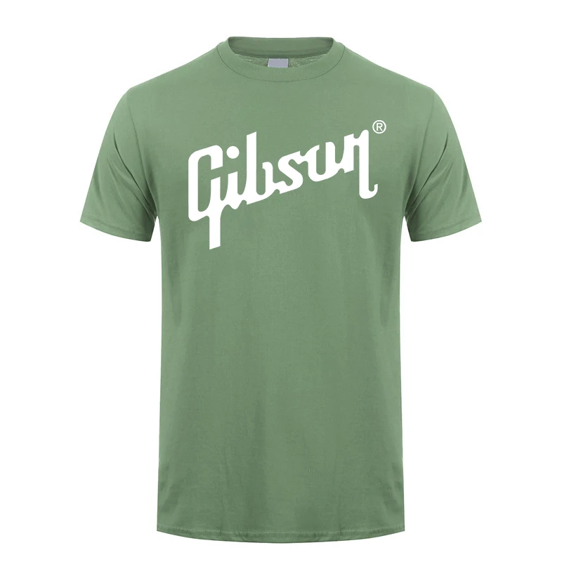 ArmyGreen-1 Крутая летняя новая футболка Gibson, Мужская хлопковая футболка с круглым вырезом, Мужская футболка с коротким рукавом, хип-хоп Homme, футболки, топы, Camisetas Hombre - Цвет: ArmyGreen-1