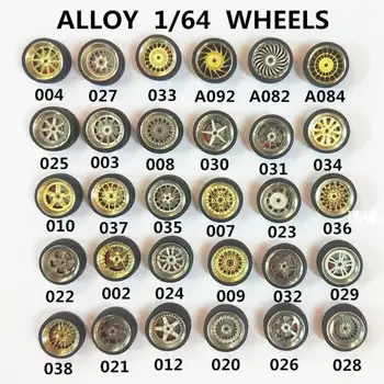 

Kuulee 1/64 Alloy Car Model Modified Tire Metal Wheel Hub (Random Style)