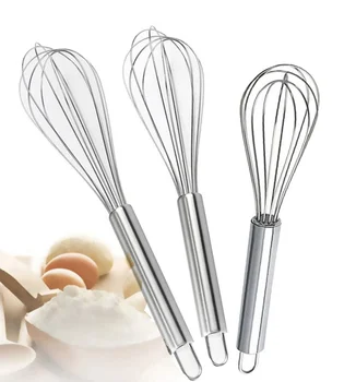 

8/9/10/12 Inches Stainless Steel Egg Beaters Balloon Wire Manual Egg Mixer Kitchen Milk Cream Cake Butter Mixing Baking Utensil