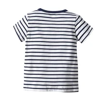 Коллекция года, летний стиль в европейском и американском стиле, с короткими рукавами, в черно-белую полоску, с рисунком большого грузовика, одежда с короткими рукавами