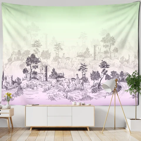 Style Palace Style Tapestry Wall Hanging Retro Psychedelic Hippie Witchcraft Mandala Living Room Decor