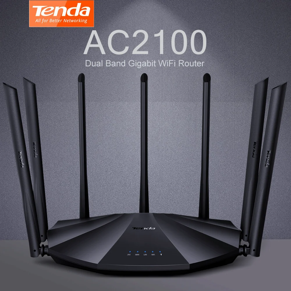 

New Tenda AC23 AC2100 Dual Band Gigabit WiFi Router Support IPV6 Home Coverage Dual Band Wireless Routers App Control VPN Setup