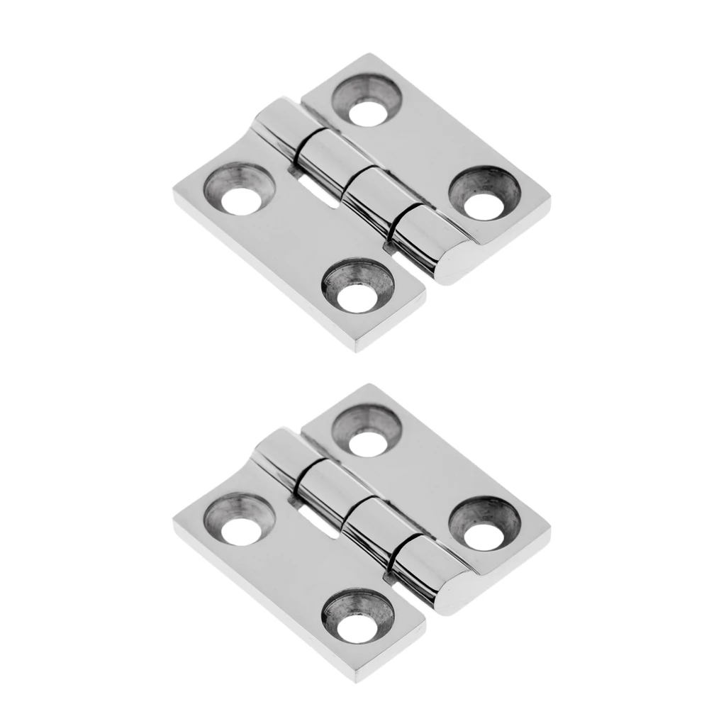 1 Set /2 Pcs Mirror Polished Stainless Steel Marine Boat Flush Door Cabin Hatch Compartment Hinge Strap 1-1/2'