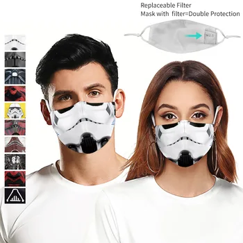 

3D Star War digital printing dust proof ice silk texture disposable filter element protective mask for men and women