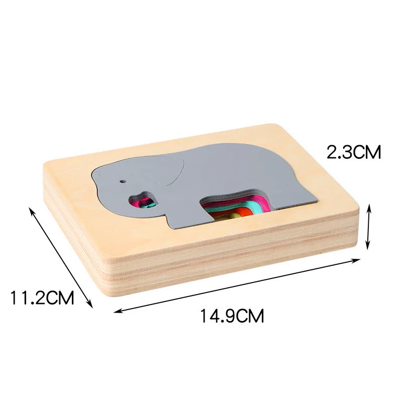 Brinquedos de Madeira para Crianças Brinquedos do Bebê Crianças Caixa Animal Quebra-cabeça Multicamadas Quebra-cabeças Criança Cedo Auxílios Educativos 3d 8 animal 3d quebra-cabeça multicamadas quebra-cabeças brinquedos do
