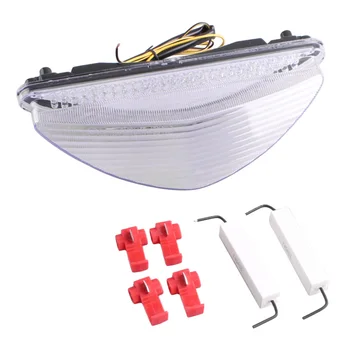 

Motorcycle Rear TailLight Brake Integrated LED Turn Signal Light Lamp Integrated For Yamaha Raider 2008 2009 2010 Clear
