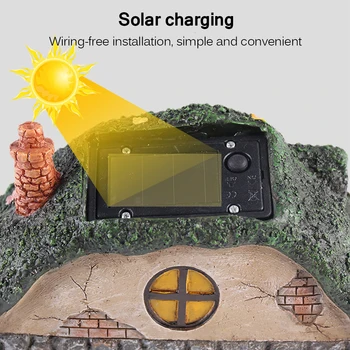 

Fairy House LED Solar Light Outdoor Waterproof Garden Lawn Lamp Anti-corrosion Resin Pathway Decoration Light Control Induction