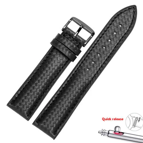 Carbon fiber pattern Silicone watchband black wristband adaptation Samsung galaxy watch Gear S2 S3 sport Quick release - Цвет ремешка: black black B