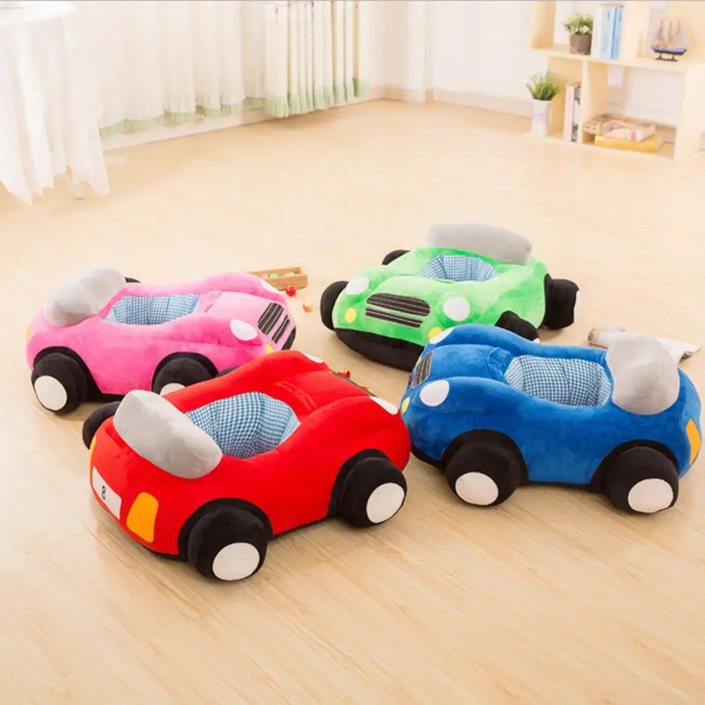 Baby Sofa Seat Cover Car Shape Plush Seat Support Kid Learn to Sit Training Chair