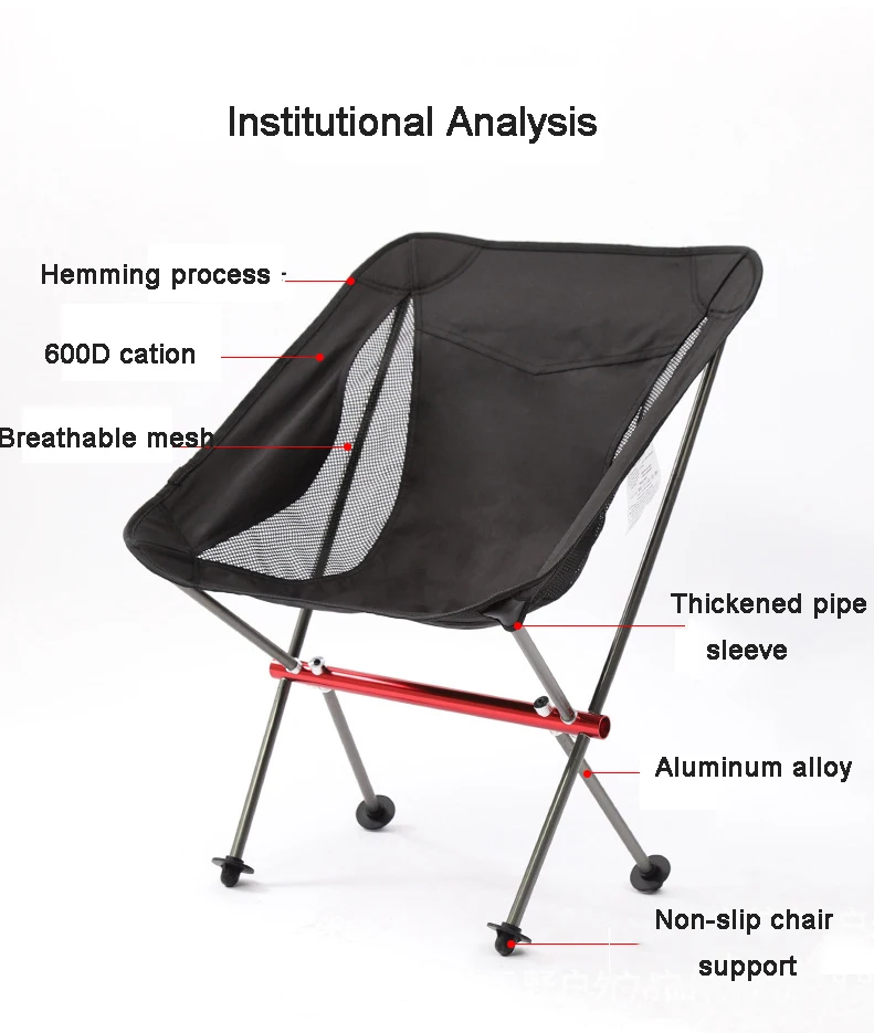 Ultralight High Back Folding Camping Chair Removable Washable Fishing Picnic BBQ Chairs With Carry Bag Heavy Duty Outdoor Stool