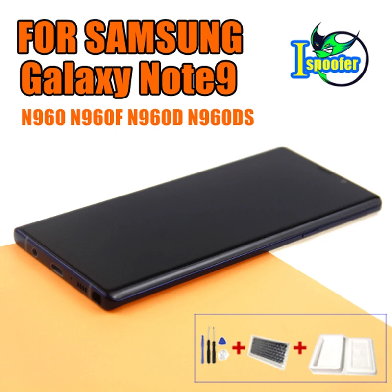 Super AMOLED для samsung Galaxy Note 9 Lcd дисплей кодирующий преобразователь сенсорного экрана в сборе N960 N960F N960D N960DS lcd с рамкой