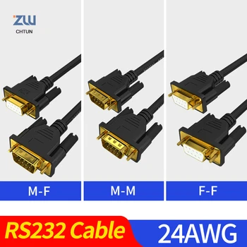 

High Quality COM RS232 Cable Serial Cable Male to Male Female Adapter 24 AWG DB 9 Pin Cord Converter Gold Plated DB9 Cable