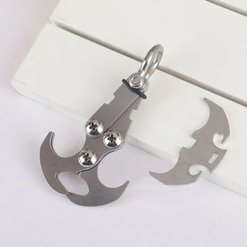 Sports Supply Stainless Multi-function Gravity Hook Grappling Survival Carabiner Folding Climbing Claw 2pcs New