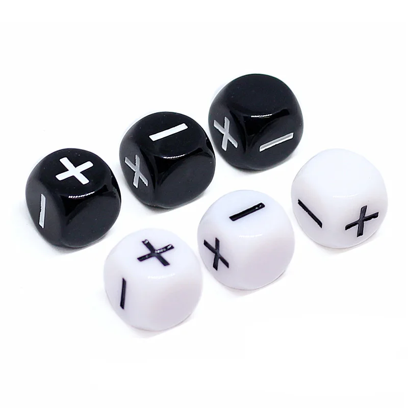 Black/White 6 PCS Plus/Minus Dice Puzzle Game Send Children|Dice ...