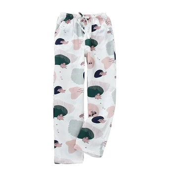 

Women Pants Pajamas Sleepwear Nightwear Homewear Trousers Soft Ankle Length Pants Floral Print Pants Ladies Clothes