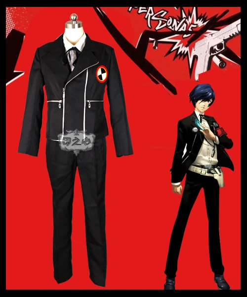 Hot Game Persona 3 Yuuki Makoto Cosplay Kostuums Zwart Uniform Pak Mannelijke Halloween/Party Rollenspel Kleding Custom- elke Omvang