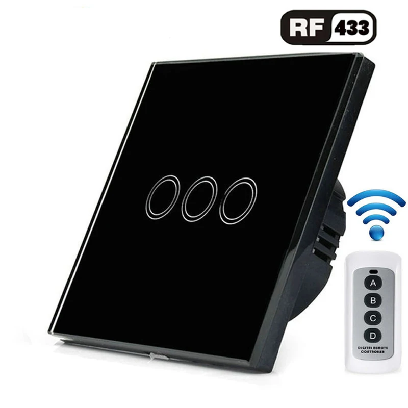 EU Type Wall Switch Wireless Remote Control Light Switch, LED Indicator