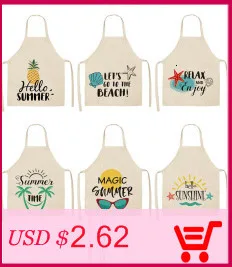 Kawaii Printed Elephant Car Sleeveless Aprons Kitchen Women Cotton Linen Pinafore Home Cooking Baking Waist Bib 53*65cm WQL0161