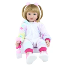 60 см силиконовая кукла-реборн для малышей, игрушки, виниловая кукла-блонд, принцесса, младенцы, живая девочка, детский игровой дом, игрушка, нарядная Подарочная Рождественская кукла