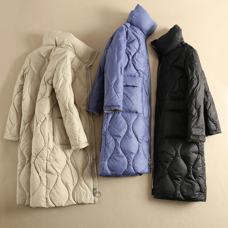 

White Duck Down Jacket Women Long Down Coat Winter Autumn Light Puffer Jacket 2020 Clothes Doudoune Femme Hiver KJ3595
