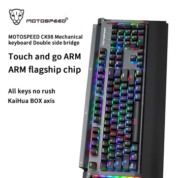 

Motorcycle leopard CK98 mechanical keyboard RGB custom backlit Kaihua BOX axis metal aggravated e-sports lol professional game
