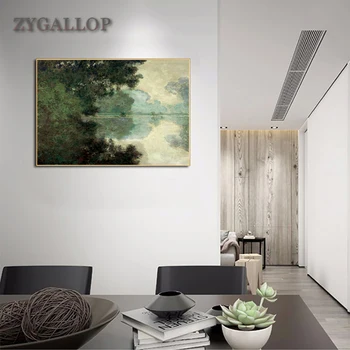 

ZYGALLOP Claude Monet Seine Landscape Oil Painting on Canvas Posters and Prints Impressionist Famous Paintings Room Wall Decor