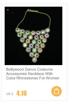 Танец живота болливуд 5 шт. ожерелье серьги браслеты позолоченный комплект ювелирных изделий индийский танец костюм аксессуары
