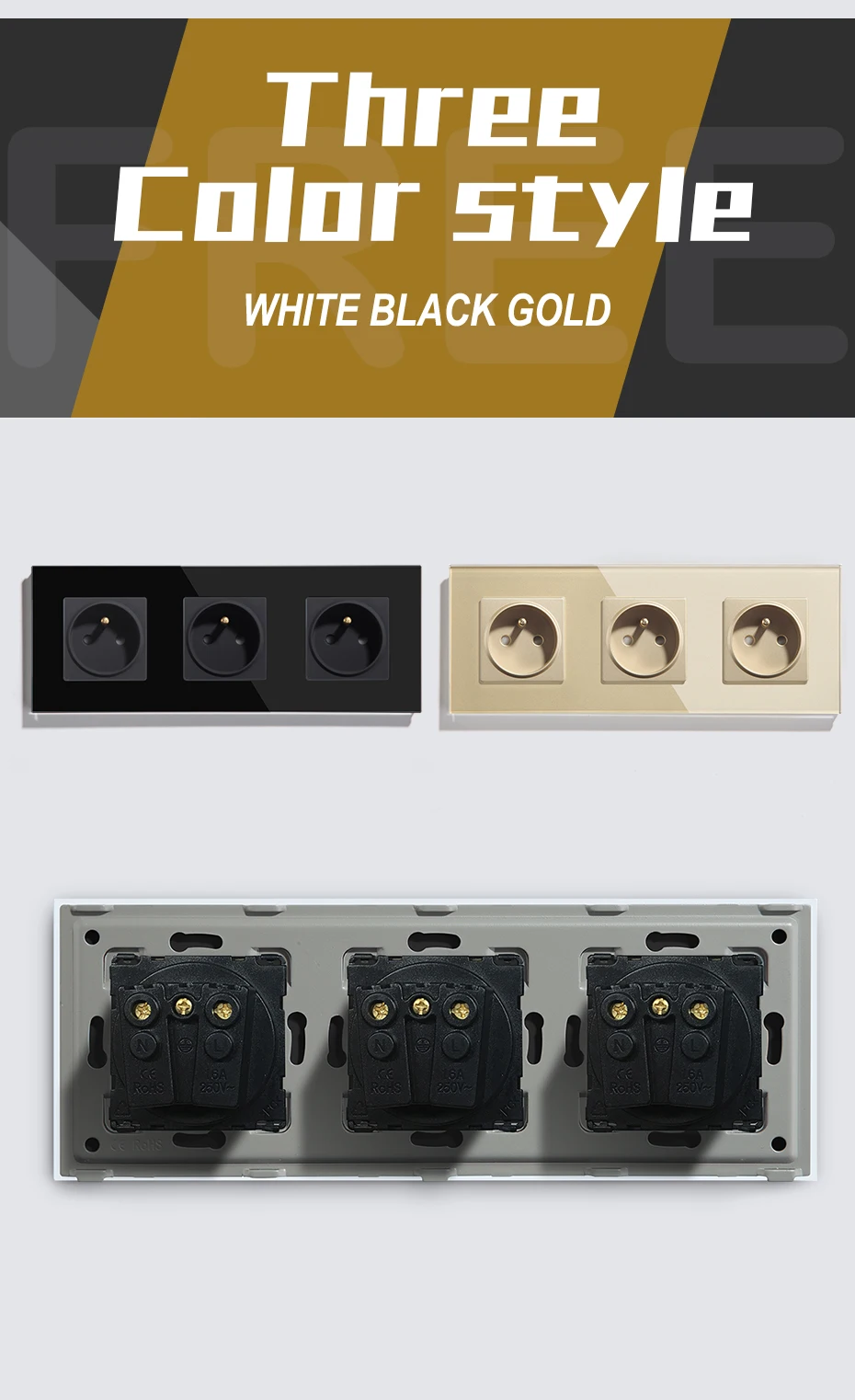 francesa para tomada soquetes de vidro tomada