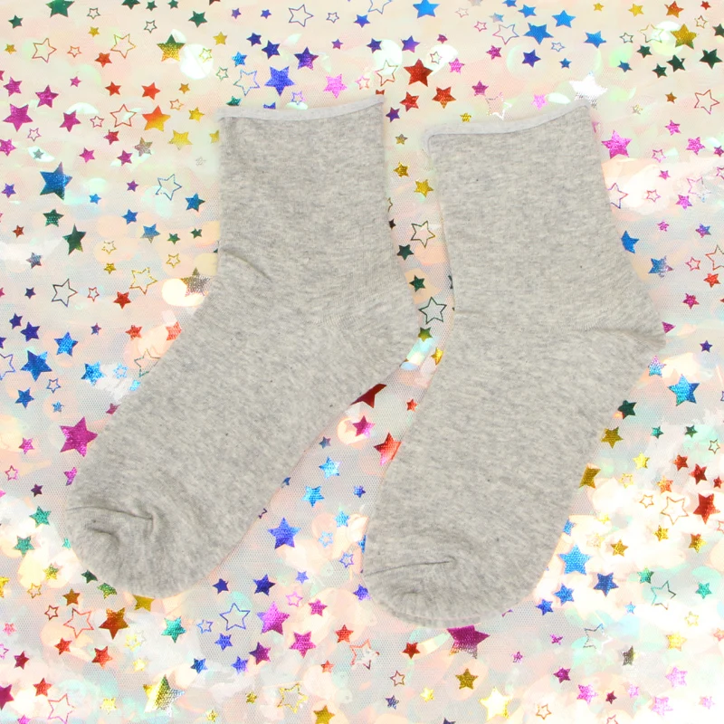 Harajuku Korean wild cotton candy-colored retro student relent wild breathable sports and leisure women's socks - Цвет: Серый