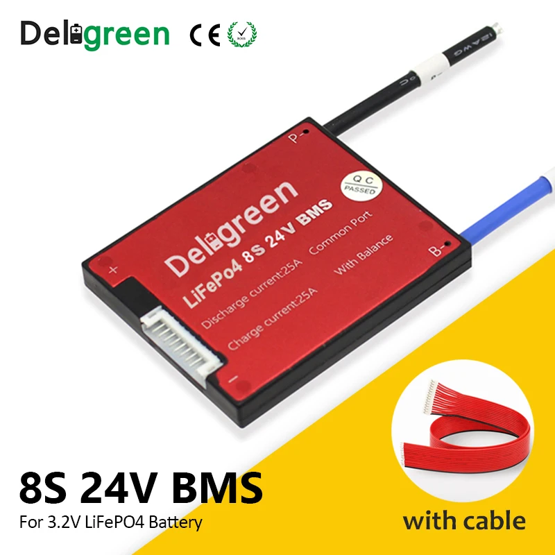 Skup Deligreen 8S 24V 18A 25A 35A 45A 60A BMS do akumulatora litowego LiFePO4