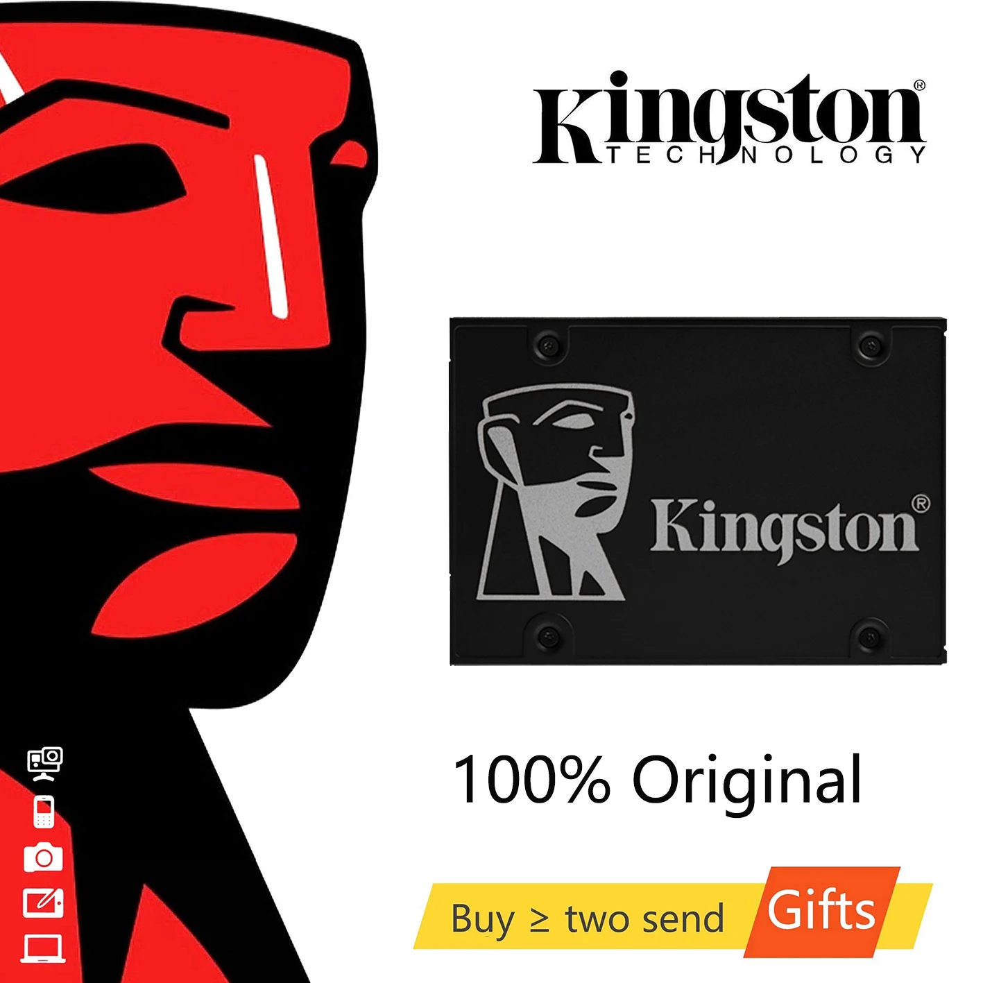 

Внутренний твердотельный накопитель Kingston KC600 SSD 256 Гб SATA 3 2,5 дюйма, жесткий диск 512 ГБ HDD HD SSD 1 ТБ для ноутбука и ПК